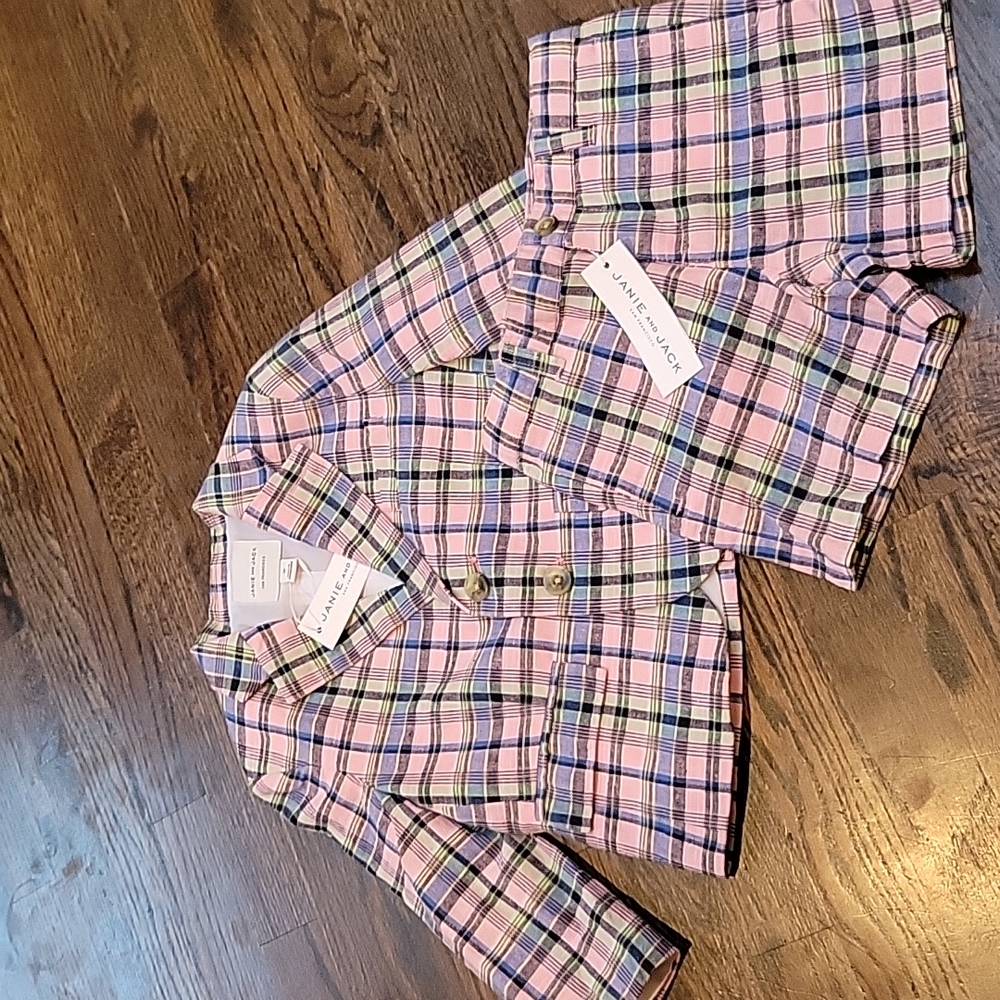 NWT Janie and Jack linen shorts suit